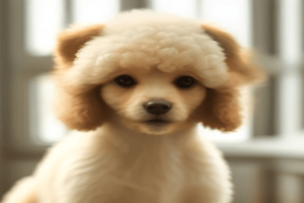 Brushing a dog at home with grooming tools
